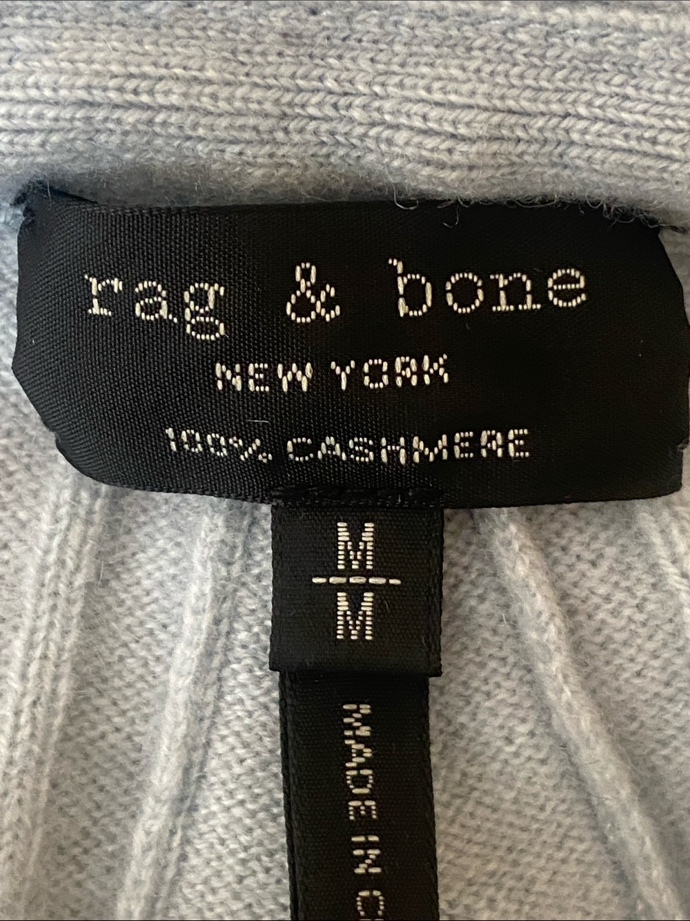 Rag & Bone Ace Cashmere Light Blue V-Neck Sweater, Medium, Retail $450 - Picture 4 of 11